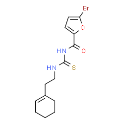 5-bromo-N-({[2-(1-cyclohexen-1-yl)ethyl]amino}carbonothioyl)-2-furamide structure