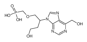 {4-hydroxy-2-[6-(hydroxymethyl)-9H-purin-9-yl]butoxy}methylphosphonic acid Structure