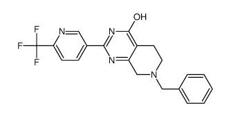 7-benzyl-2-[6-(trifluoromethyl)pyridin-3-yl]-5,6,7,8-tetrahydropyrido[3,4-d]pyrimidin-4-ol结构式