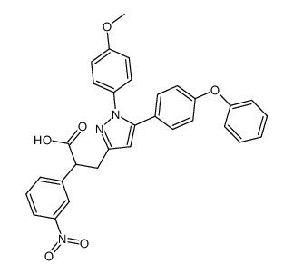 3-[1-(4-Methoxy-phenyl)-5-(4-phenoxy-phenyl)-1H-pyrazol-3-yl]-2-(3-nitro-phenyl)-propionic acid Structure