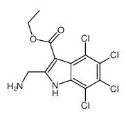 ethyl 2-(aminomethyl)-4,5,6,7-tetrachloro-1H-indole-3-carboxylate结构式