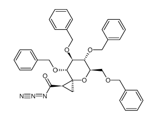 (1S,2'R)-2,3,4,6-tetra-O-benzylspiro[1,5-anhydro-D-glucitol-1,1'-cyclopropane]-2'-carbonyl azide结构式