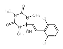 6-[2-(2,6-dichlorophenyl)ethenyl]-6-hydroxy-1,3,5-trimethyl-1,3,5-triazinane-2,4-dione结构式