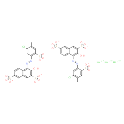 tribarium bis[4-[(5-chloro-4-methyl-2-sulphonatophenyl)azo]-3-hydroxynaphthalene-2,7-disulphonate] structure