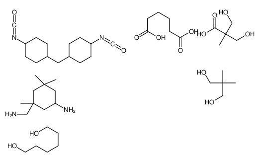 3-(aminomethyl)-3,5,5-trimethylcyclohexan-1-amine,2,2-dimethylpropane-1,3-diol,hexanedioic acid,hexane-1,6-diol,3-hydroxy-2-(hydroxymethyl)-2-methylpropanoic acid,1-isocyanato-4-[(4-isocyanatocyclohexyl)methyl]cyclohexane Structure