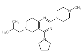 Pyrido[4,3-d]pyrimidine,5,6,7,8-tetrahydro-2-(4-methyl-1-piperazinyl)-6-(2-methylpropyl)-4-(1-pyrrolidinyl)- Structure