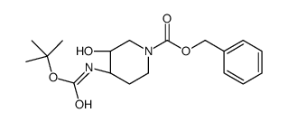 (3R,4R)-BENZYL 4-(TERT-BUTOXYCARBONYLAMINO)-3-HYDROXYPIPERIDINE-1-CARBOXYLATE structure