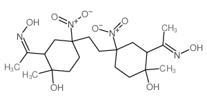 4-[2-[4-hydroxy-3-(N-hydroxy-C-methyl-carbonimidoyl)-4-methyl-1-nitro-cyclohexyl]ethyl]-2-(N-hydroxy-C-methyl-carbonimidoyl)-1-methyl-4-nitro-cyclohexan-1-ol Structure