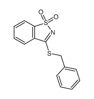 3-(benzylthio)-1,2-benzisothiazole 1,1-dioxide结构式