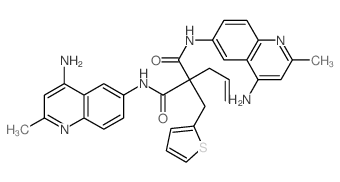 N,N-bis(4-amino-2-methyl-quinolin-6-yl)-2-prop-2-enyl-2-(thiophen-2-ylmethyl)propanediamide Structure