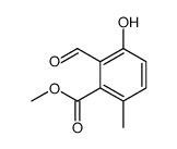 2-甲酰基-3-羟基-6-甲基-苯甲酸甲酯结构式