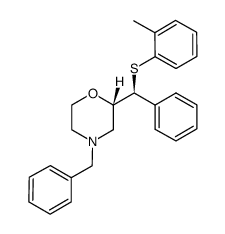 (2S)-2-[(S)-[(2-methylphenyl)thio](phenyl)methyl]-4-(phenylmethyl)morpholine结构式