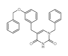 2,4(1H,3H)-Pyrimidinedione,5-[[3-(phenylmethoxy)phenyl]methyl]-1-(phenylmethyl)-结构式