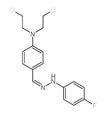 N-[[4-[bis(2-chloroethyl)amino]phenyl]methylideneamino]-4-fluoro-aniline结构式