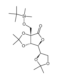 2-C-tert-butyldimethylsilyloxymethyl-2,3:5,6-di-O-isopropylidene-D-talono-1,4-lactone结构式