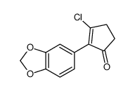 2-(1,3-benzodioxol-5-yl)-3-chlorocyclopent-2-en-1-one结构式