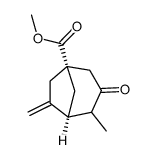 (1R,5S)-4-Methyl-6-methylene-3-oxo-bicyclo[3.2.1]octane-1-carboxylic acid methyl ester Structure