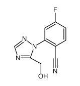 Benzonitrile, 4-fluoro-2-[5-(hydroxymethyl)-1H-1,2,4-triazol-1-yl] Structure