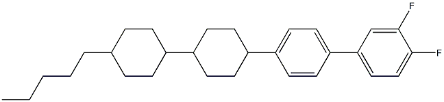 戊基双环己基-3,4-二氟联苯结构式