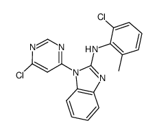 (2-chloro-6-methyl-phenyl)-[1-(6-chloro-pyrimidin-4-yl)-1H-benzoimidazol-2- yl]-amine结构式