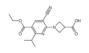 1-[3-cyano-5-(ethoxycarbonyl)-6-isopropylpyridin-2-yl]azetidine-3-carboxylic acid结构式
