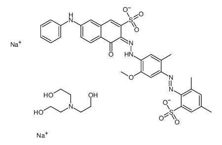 7-anilino-4-hydroxy-3-[[6-methoxy-4-[(6-sulpho-2,4-xylyl)azo]-m-tolyl]azo]naphthalene-2-sulphonic acid, sodium salt, compound with 2,2',2''-nitrilotriethanol结构式