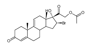 21-Acetoxy-16β-brom-17α-hydroxy-pregnadien-(4,9(11))-dion-(3,20) Structure