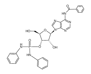 N6-benzoyladenosine 3'-phosphorodianilidate结构式