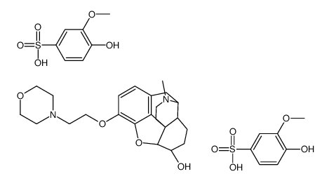4,5α-epoxy-6α-hydroxy-17-methyl-3-(2-morpholinioethoxy)morphinan bis(4-hydroxy-3-methoxybenzenesulphonate)结构式