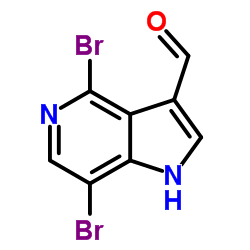 4,7-DIBROMO-5-AZAINDOLE-3-CARBOALDEHYDE structure