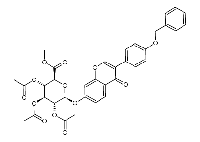 4'-O-benzyldaidzein-7-O-triacetylglucuronide methyl ester Structure