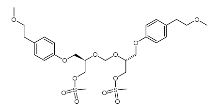 2,2'-O-methylenebis[(R)-1-O-methanesulfonyl-3-O-p-(2-methoxyethyl)phenylglycerol]结构式