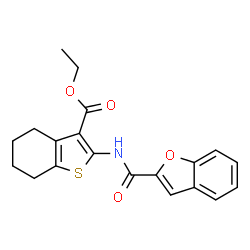 ethyl 2-[(1-benzofuran-2-ylcarbonyl)amino]-4,5,6,7-tetrahydro-1-benzothiophene-3-carboxylate Structure
