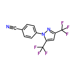 4-[3,5-Bis(trifluoromethyl)-1H-pyrazol-1-yl]benzonitrile Structure