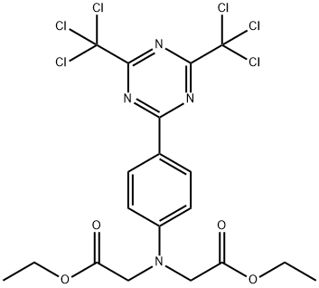 2,2'-[N-[4-[4,6-Bis(trichloromethyl)-1,3,5-triazin-2-yl]phenyl]imino]diacetic acid diethyl ester结构式