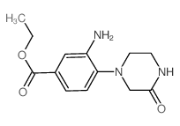 Ethyl 3-amino-4-(3-oxo-1-piperazinyl)benzoate结构式