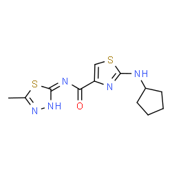 2-(cyclopentylamino)-N-[(2E)-5-methyl-1,3,4-thiadiazol-2(3H)-ylidene]-1,3-thiazole-4-carboxamide结构式
