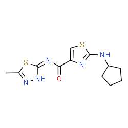 2-(cyclopentylamino)-N-[(2E)-5-methyl-1,3,4-thiadiazol-2(3H)-ylidene]-1,3-thiazole-4-carboxamide structure