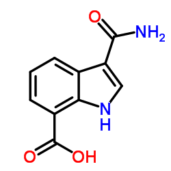 3-Carbamoyl-1H-indole-7-carboxylic acid结构式