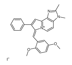 (7Z)-7-[(2,5-dimethoxyphenyl)methylidene]-2,3-dimethyl-8-phenylimidazo[4,5-g]indolizin-6-ium,iodide Structure