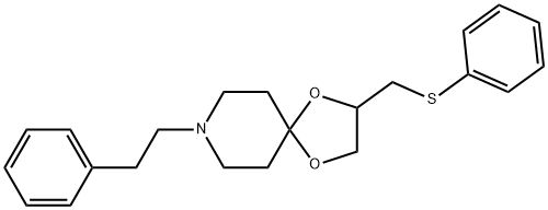 8-phenethyl-2-phenylsulphanylMethyl-1,4-dioxa-8-azaspiro[4,5]decane structure