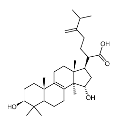 3β,15α-Dihydroxy-24-methylene-5α-lanosta-8-ene-21-oic acid结构式