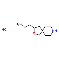 2-Oxa-8-azaspiro[4.5]decane, 3-[(methylthio)methyl]-, hydrochloride (1:1) picture