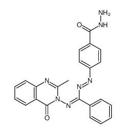 4-((((2-methyl-4-oxo-3(4H)quinazolino)-imino)phenylmethyl)azo)benzoic acid hydrazide Structure