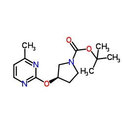 2-Methyl-2-propanyl (3R)-3-[(4-methyl-2-pyrimidinyl)oxy]-1-pyrrolidinecarboxylate Structure