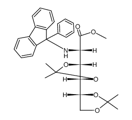 methyl 2-[(9-phenylfluoren-9-yl)amino]-2-deoxy-3,4:5,6-di-O-isopropylidene-D-mannonate结构式