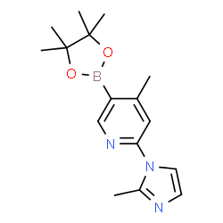4-Methyl-2-(2-methyl-1H-imidazol-1-yl)-5-(4,4,5,5-tetramethyl-1,3,2-dioxaborolan-2-yl)pyridine结构式