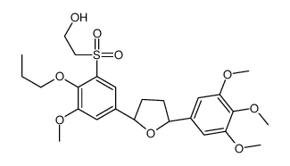 2-[3-methoxy-2-propoxy-5-[(2S,5S)-5-(3,4,5-trimethoxyphenyl)oxolan-2-yl]phenyl]sulfonylethanol Structure