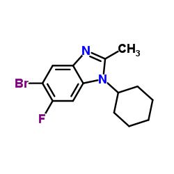 5-Bromo-1-cyclohexyl-6-fluoro-2-methyl-1H-benzimidazole Structure