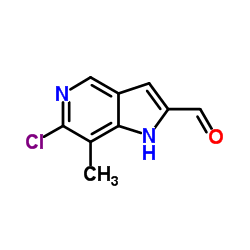 6-Chloro-7-methyl-1H-pyrrolo[3,2-c]pyridine-2-carbaldehyde结构式